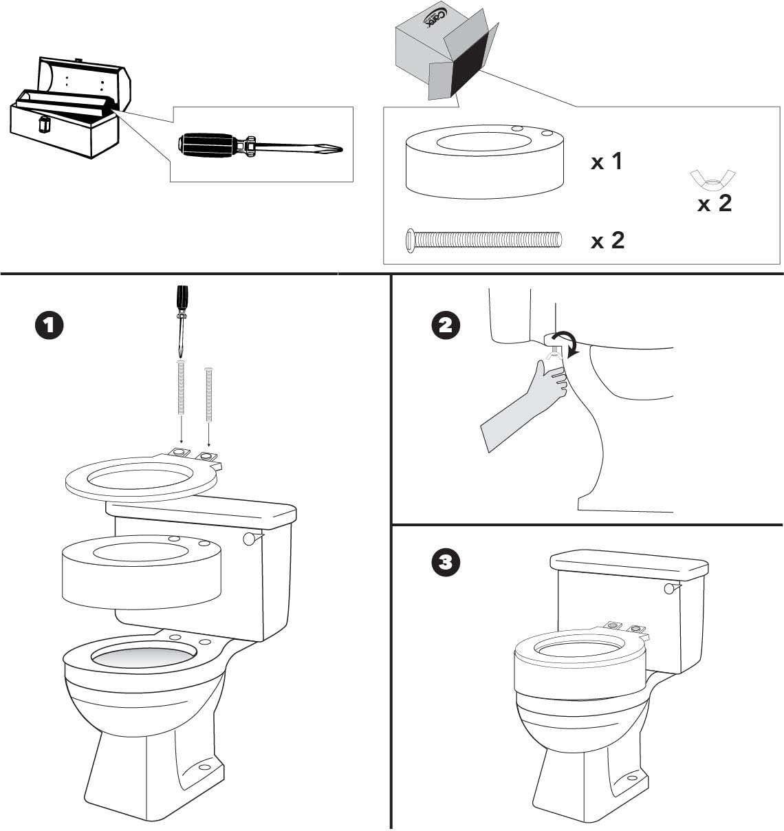 Carex Toilet Seat Riser, Elongated Raised Toilet Seat Adds 3.5 inches to Toilet Height, for Assistance Bending or Sitting, 300 Pound Weight Capacity: Health & Personal Care