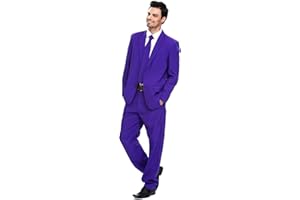 U LOOK UGLY TODAY Men's Party Suit Solid Color Prom Suit for Themed Party Events Clubbing Jacket with Tie Pants