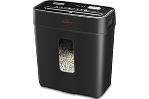 Paper Shredder for Home Use,VidaTeco 6-Sheet Cross-Cut Shredder,Also Shred Card/Clip/Staple,P-4 Higher Security,Small Document Shredder for Office,Paper Shredder Heavy Duty with Jam Proof,3.04-Gal Bin