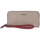 Calvin Klein womens Key Item Saffiano Continental Zip Around Wallet With Wristlet Strap