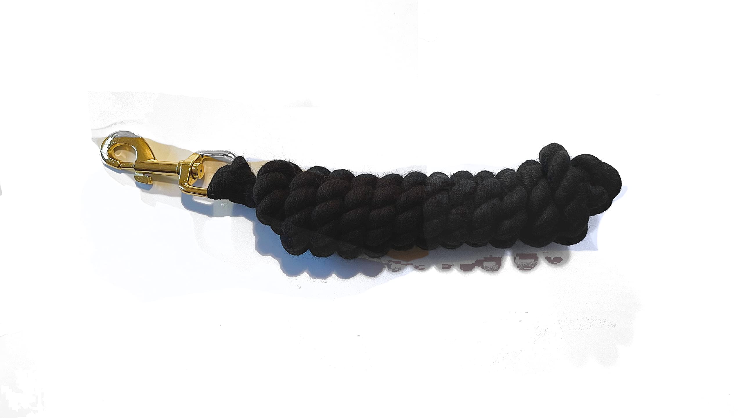 Horse/Pony Cotton Lead Rope with Brass Clip 1.8m (Black)