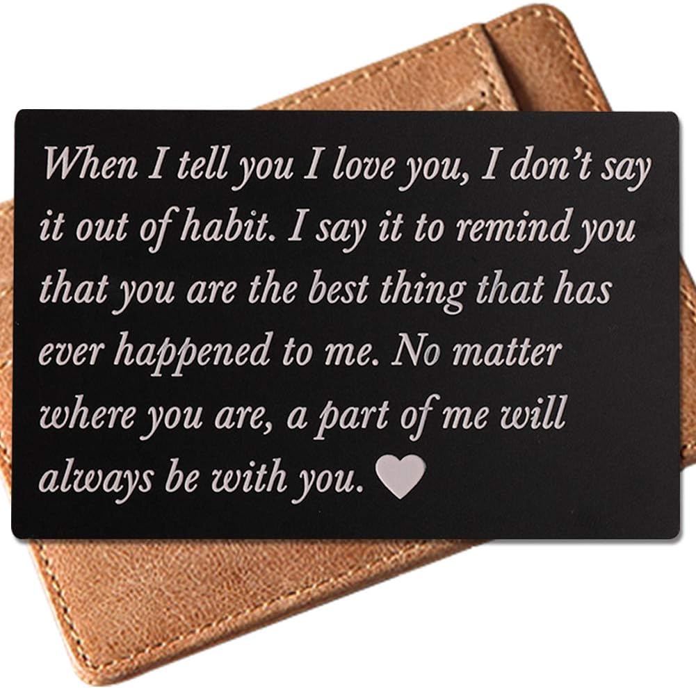 Engraved Wallet Inserts,Bset Gifts for Men, Anniversary Gifts, Boyfriend Gifts