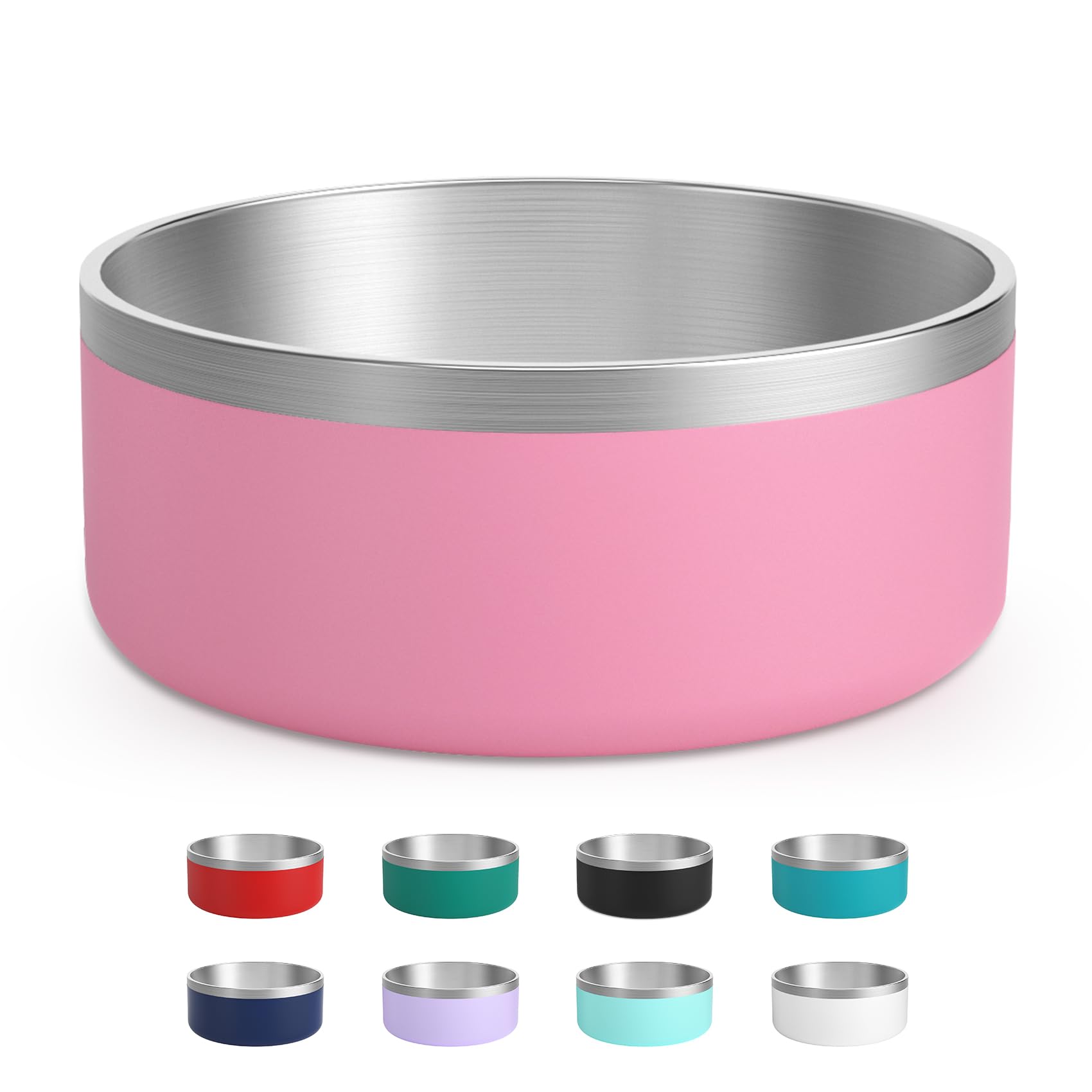 Photo 1 of LIHOOOOM Stainless Steel Dog Bowls for Large Dogs - Insulated, Non Slip, Easy Clean, 40oz, Pink
