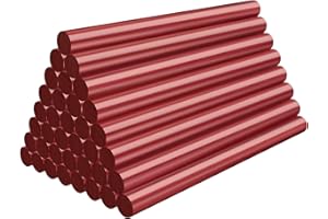 Metallic Red Hot Glue Sticks Mini, ENPOINT 36 Pack Hot Melt Glue Sticks Colored Small Size, Sealing Wax Adhesive Sticks for Stamp, Crafting, Christmas Cards, Decoration, Repairs, 4" Long x 0.27" Dia