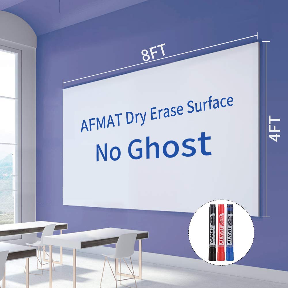 Photo 1 of White Board Paper, 8x4 ft Dry Erase White Board Sticker, Peel and Stick Whiteboard, Dry Erase Paper Roll with Adhesive Backing, Extra Large, Super Sticky, No Ghost, 3 Markers