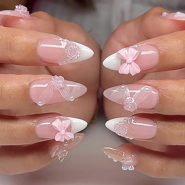500 Nagelspitzen French Nails Ballerina – Natur/transparent, 10 Größen, ABS-Material (24*9*3.5 Cm)
