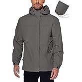 COOFANDY Men's Rain Jacket Waterproof With Hood Lightweight Packable Shell Raincoat Windbreaker For Cycling Golf Travel