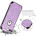DOMAVER iPhone 8 Plus Sparkly Glitter 2 in 1 Slim Hybrid Hard PC Girls Women Cover with Shiny Leather Shockproof Protective Cell Phone Case for Apple iPhone 8 Plus, Purple