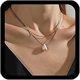 Allereyae Vintage Turquoise Teardrop Pendent Necklace Howlite Crystal Necklaces Brown Leather Choker Necklaces White Turquoise Necklace Gemstone Waterdrop Choker Jewelry for Women