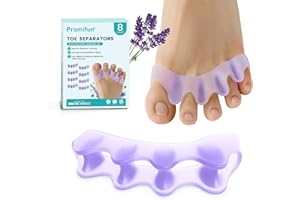 Promifun Silicone Toe Separators for Women, 8 Count Bunion Corrector, Toe Spacers for Men - Soft Yoga Toe Stretcher, Correct 