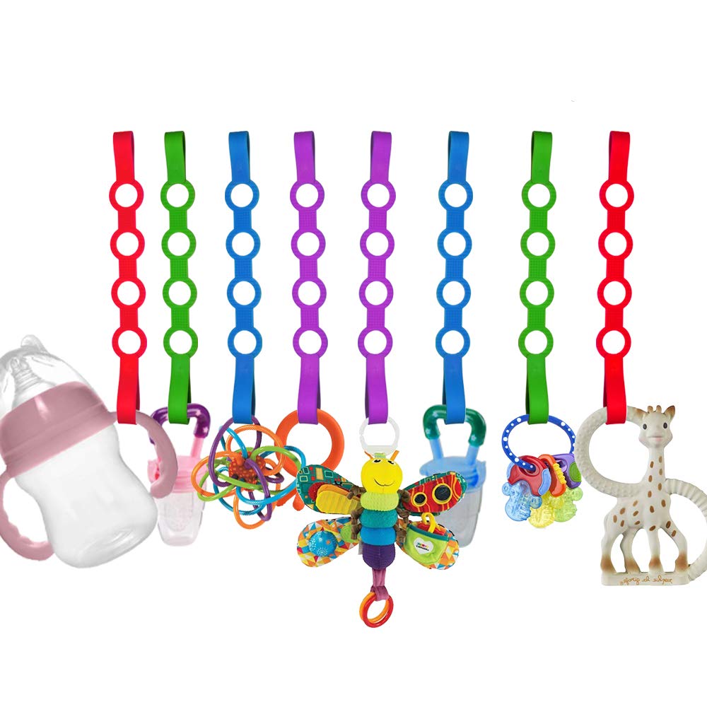 Baby Toy Straps, 8 Pack Stretchable Silicone Pacifier