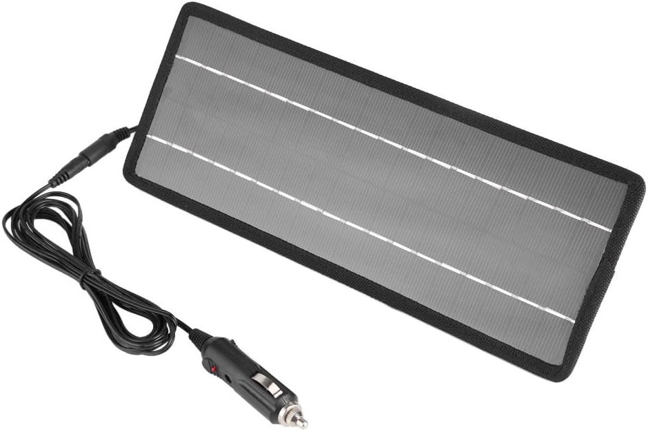 Fdit 12V 4.5W High Efficiency Portable Solar Panel Battery Trickle Charger with Suction Cup Cigarette Adapter Clips Backup for Car Motor Power