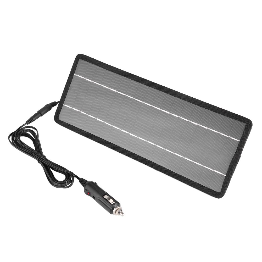 Fdit 12V 4.5W High Efficiency Portable Solar Panel Battery Trickle Charger with Suction Cup Cigarette Adapter Clips Backup for Car Motor Power