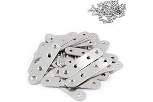 Eilumduo 30Pcs 80mm/3" Stainless Steel Straight Brace Metal Joining Plates Heavy Duty Flat Mending Bracket Connector