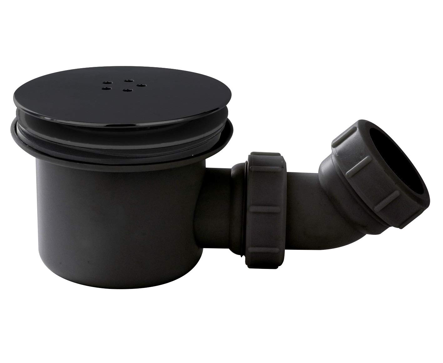 nuie STW002 Wetroom | Modern Bathroom Easy Clean Fast Flow Shower Waste, 99 x 116 x 116mm, Matt Black