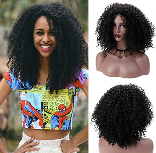 SHANGKE HAIR Synthetic Short Afro Kinky Curly Hair Wigs for Black Woman Natural Looking Sexy Wigs Women