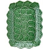 Bordallo Pinheiro Geranium Relief Platter Color: Green