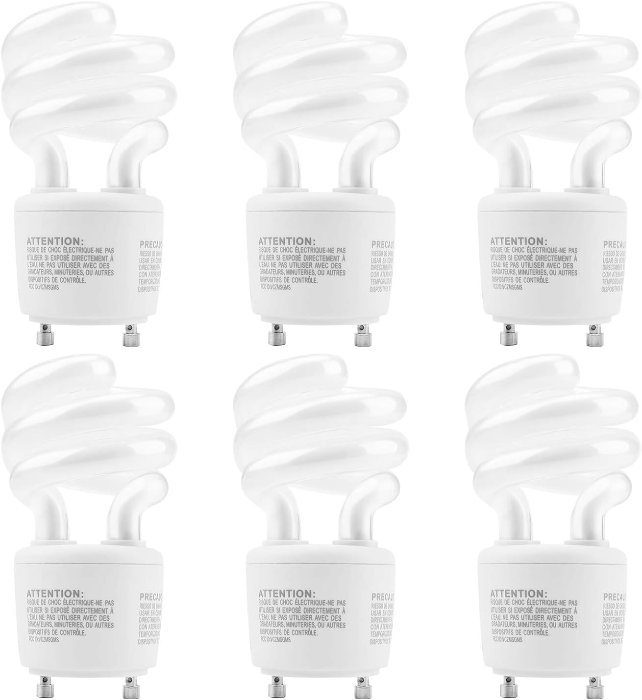 Gu24 CFL Light Bulbs JACKYLED 6Pack UL T3 Spiral 13w Gu24 Base 120v