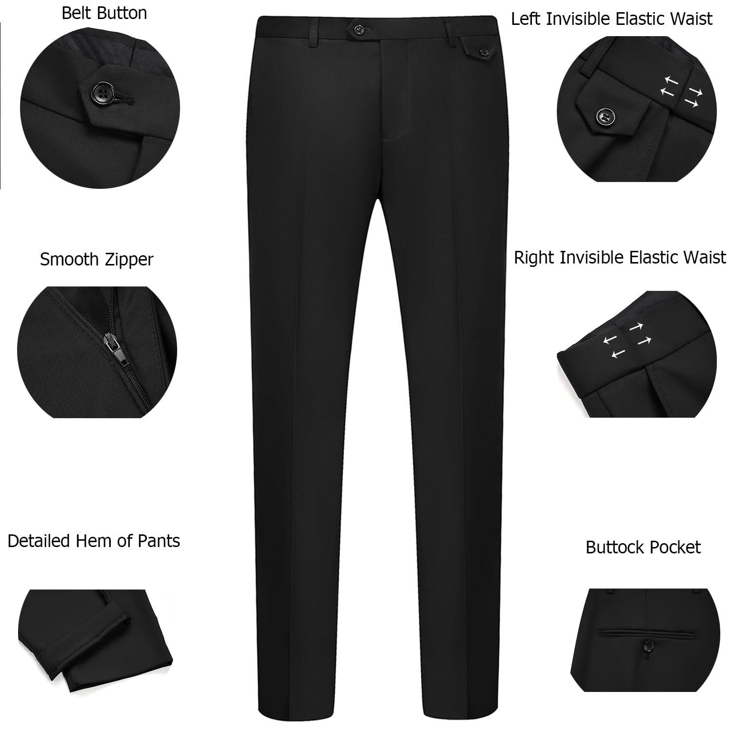 WULFUL Men's 3 Piece Slim Fit Suit Set Two Button Blazer Jacket Vest Pants Tuxedo Set for Party, Wedding and Business