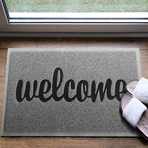 ANKO PVC Super Absorbent Outdoor Welcome MAT(30x18 inches) - Non-Slip Net Backing, Heavy Duty, Waterproof, Easy Clean, Low Profile Mat for Entry, Dust Trapper, Eco-Friendly