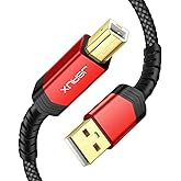 JSAUX 15FT USB Printer Cable - USB 2.0 Type A Male to B Male Scanner Cord - High Speed for HP, Canon, Epson, Dell, Brother, L