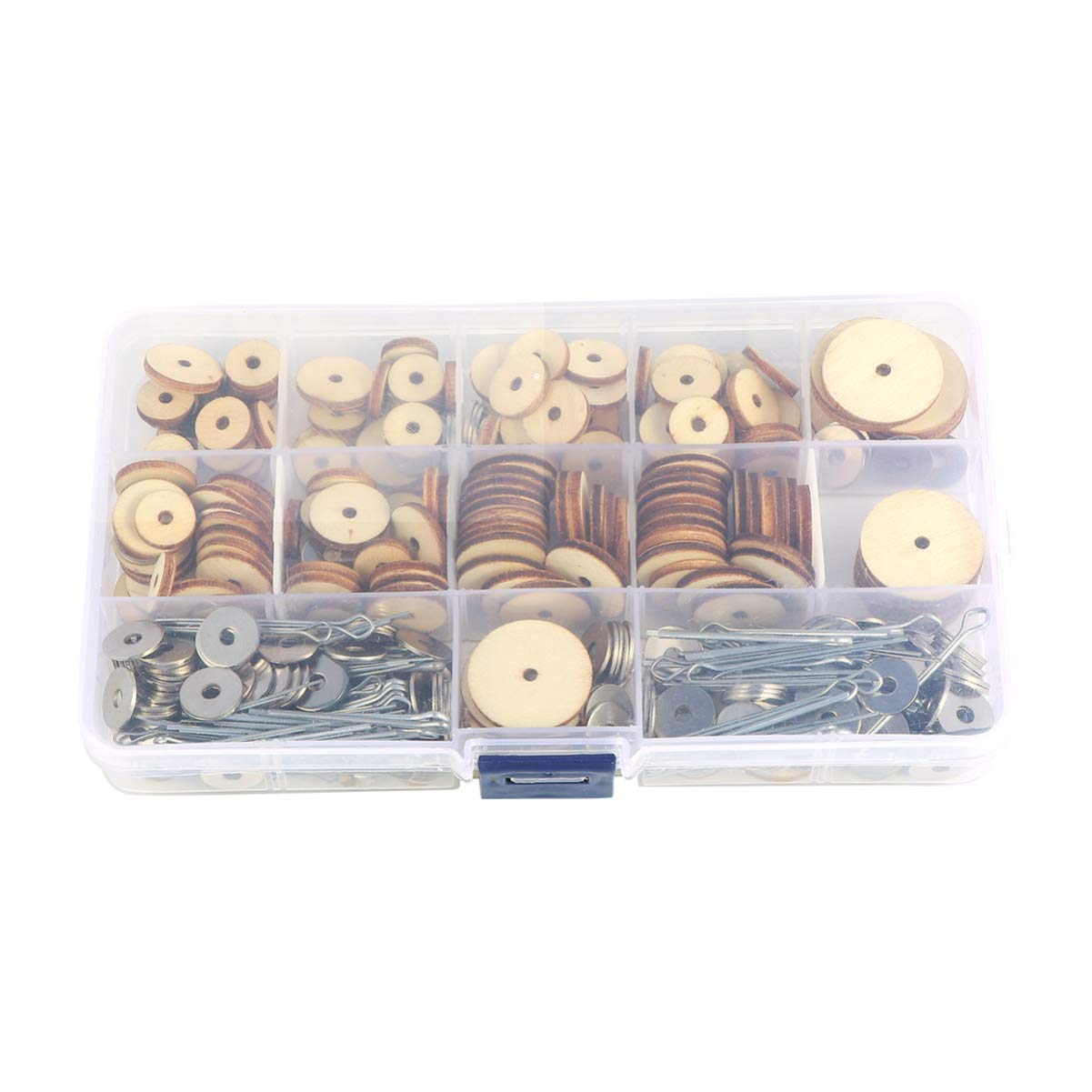Milisten Wooden Doll Joints Accessories Set 90 Pieces with 15Mm Cotter Pin Joints for DIY Bear Doll Craft Making Rotatable Toy Connectors