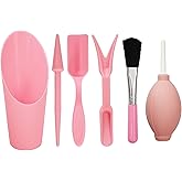 bociloy 6Pcs Mini Succulent Tools Set, Garden Hand Tools Kit for Indoor Plant Care, Succulent Bonsai Miniature Garden Tool Set, Small Gardening Tools for Transplanting Digging Planting, Pink