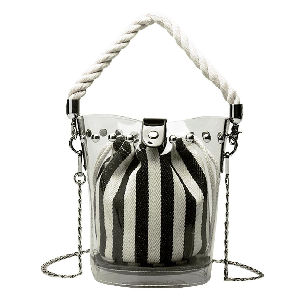 Scarpe e borse UEB Borsa a Tracolla a Catena in PVC Borsa a Spalla con  Rivetti Borsa da Spiaggia Borsa da Viaggio Borsa a Secchiello da Donna  urban-earth.co.uk