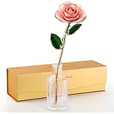ECO SPACE 24K Gold Dipped Real Rose – Handpicked Real Rose Preserved in 24K Gold – Sweet, One-of-a-Kind Romantic Gift for Her – Ideal for Birthday, Anniversary, Mother’s Day, Valentine’s Day (Pink)