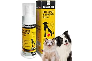 Cassiel pet Hot Spot Spray for Dogs, Itch Relief Spray & Hot Spot Treatment for Dogs, Cats, Helps Alleviate Sensitive Skin, Scratching, and Licking of Coat, for All Animals, 2.02oz