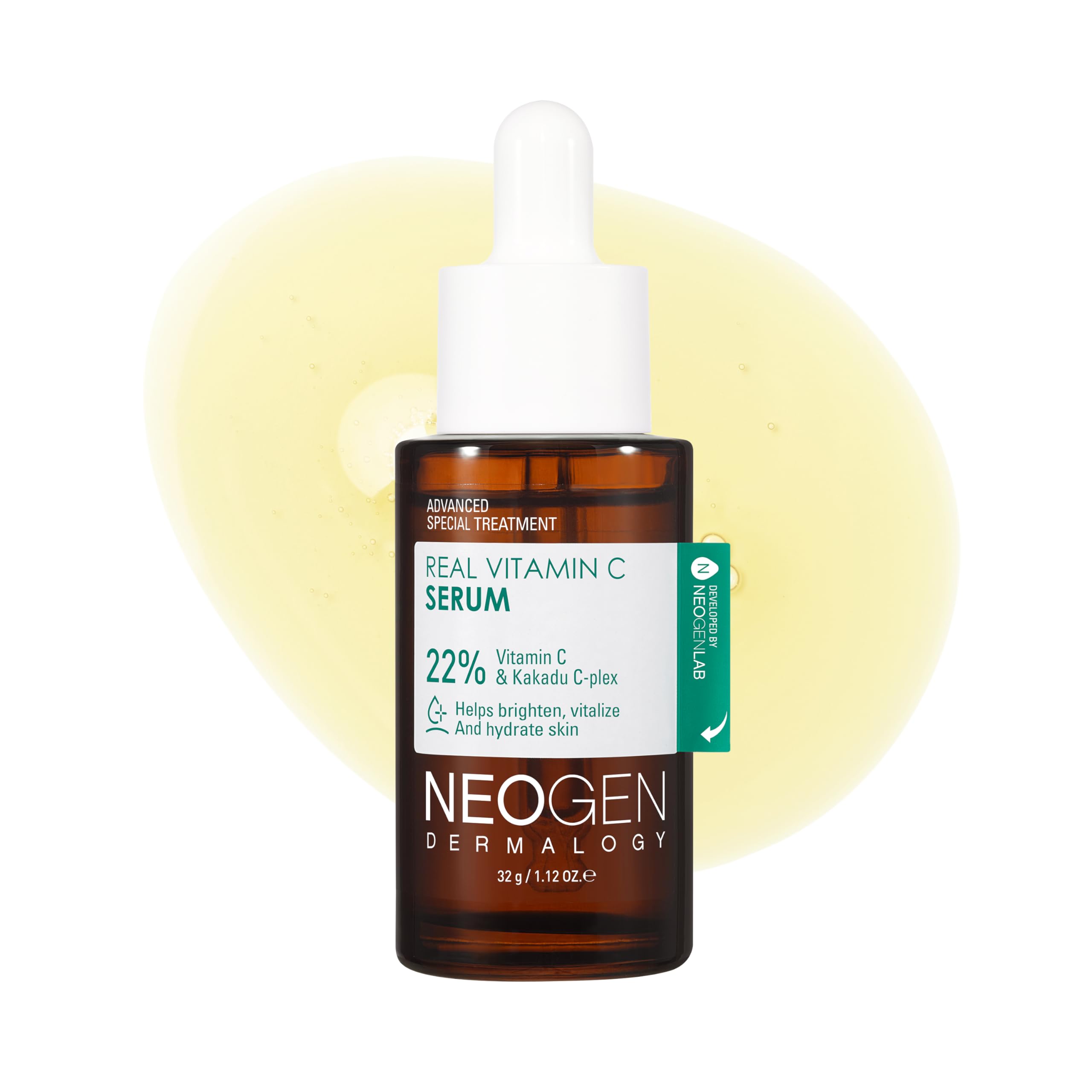 DERMALOGY by NEOGENLAB Real Vitamin C Serum 32 g / 1.12 oz – Brightening and Revitalising Facial Serum with 22% Pure Ascorbic Acid, Ferulic Acid, Zinc and Niacinamide – Korean Skincare K-Beauty