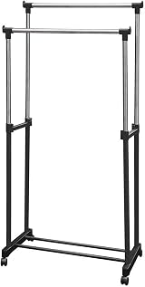 raxter Heavy Duty Garment Rack Adjustable Single Double Rail with Wheels view 2