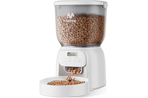 IMIPAW PET Automatic Cat Feeder: 4L Cat Food Dispenser Timed Precise Auto Feeder Programmable 1-6 Meals- Easy to Clean& Dual Power with Desiccant Bag Keeps Food Fresh- Reliable Pet Feeder for Cats