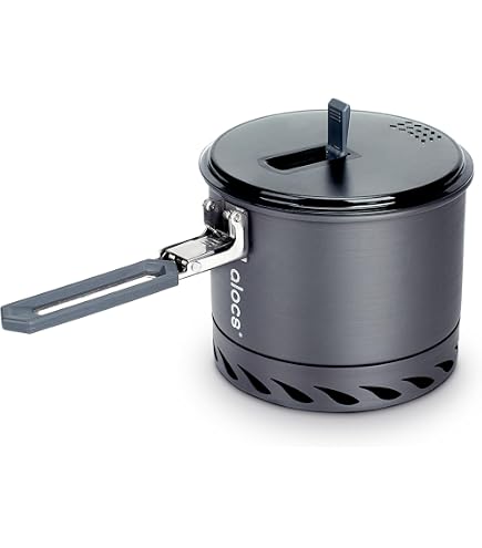 Bulin Marmite De Camping 1,5 Litre Avec Échangeur De Chaleur - Léger Aluminium Anti-Adhésif - Économie De Carburant