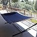 Vansaile Hammock Outdoor Quilted Cotton Fabric Beach Rope Hammocks Patio Hammock Bed Swing Bed Back Yard with Pillow New Sea Navy Blue