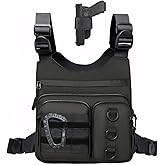 Criuage Outdoor Chest Bag for Men, Lightweight Running Vest with Water Bottle Pocket, EDC Chest Pack for Hiking, Cycling