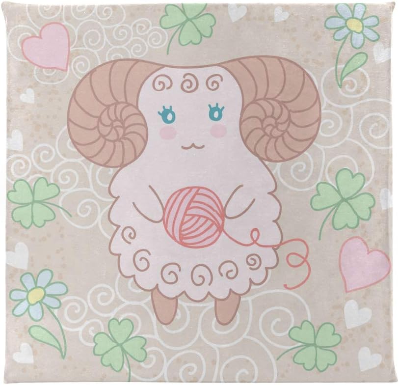 Amazon Hylve 座布団 チェアクッション かわいい三つ葉のクローバーや動物 椅子用マット カバー 低反発 座り心地抜群 自宅 オフィス 車用 腰楽 滑り止め 柔らかい 通気性 おしゃれ 洗える 真四角 40 40cm ラグ カーテン ファブリック オンライン通販