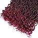 3 Packs Faux Locs Crochet Hair 20 Inch Wavy Curly Goddess Locs Crochet Hair Braiding Hair with Curly Ends Pre Looped Goddess Faux Locs crochet hair for Black Women Soft Locs Hair Extension(T1B/BUG)