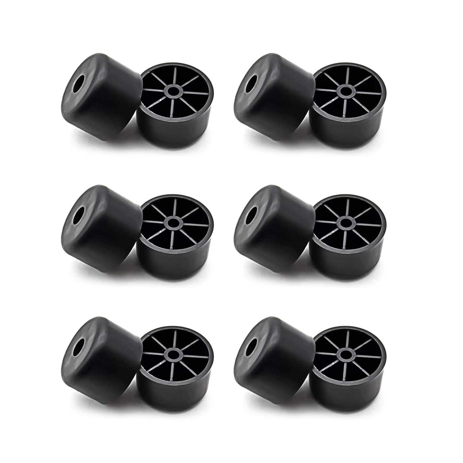 BEIBXHQQ 12 Round Black Plastic Furniture Legs, Suitable for Sofas, Tables, Chairs, Cabinets (40*25mm, 12 Pieces)