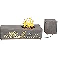 48 inch Propane Fire Pit Table LED, 2 in 1 Rectangular Outdoor Fire Pit with 20lb Tank Cover, Outside Patio Deck and Garden, Gas Fireplace Table with Lid and Stone, 50,000 BTU Adjustable Flame