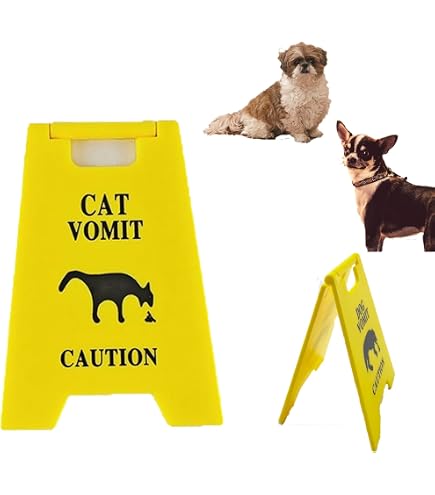 Panneau Humoristique 'Attention Vomi De Chat' - Décoration Drôle Pour Maison/Bureau