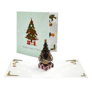 Amazoncom Springcorner 3d Christmas Cards Pop Up Greeting #type #of #christmas #tree