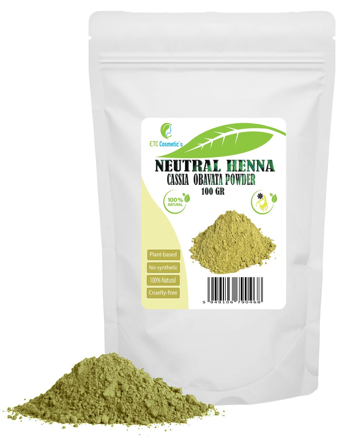 Cassia Obovata Powder (Neutral Henna, cassia powder) - 100 gr - Has conditioner and scalp balancing properties, gives strength and shine, improves the appearance of the hair.