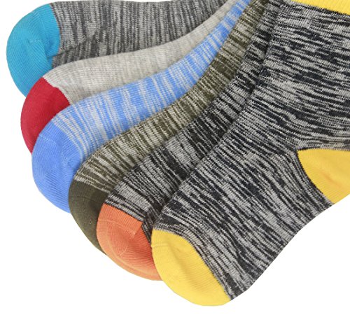Hzcojulo (Hzcodelo) Little Kids Boys Fashion Cotton Crew Socks -BA-6 Pairs,S/Shoe size 7-10.5/2-4Years
