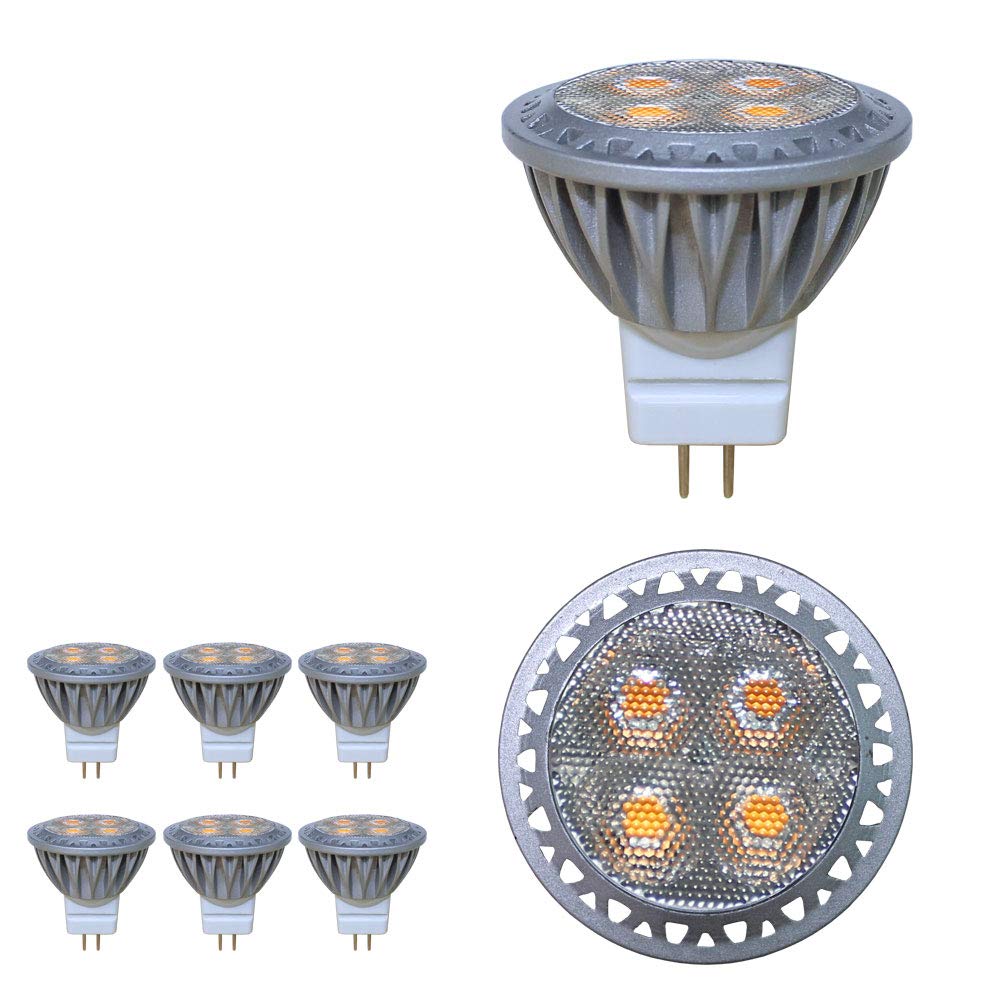 BAOMING MR11 GU4 LED Bulbs Cool White 6000K 35W Equivalent, 280lm 30 Degree Beamangle LED Spotlights 12V, Pack of 6