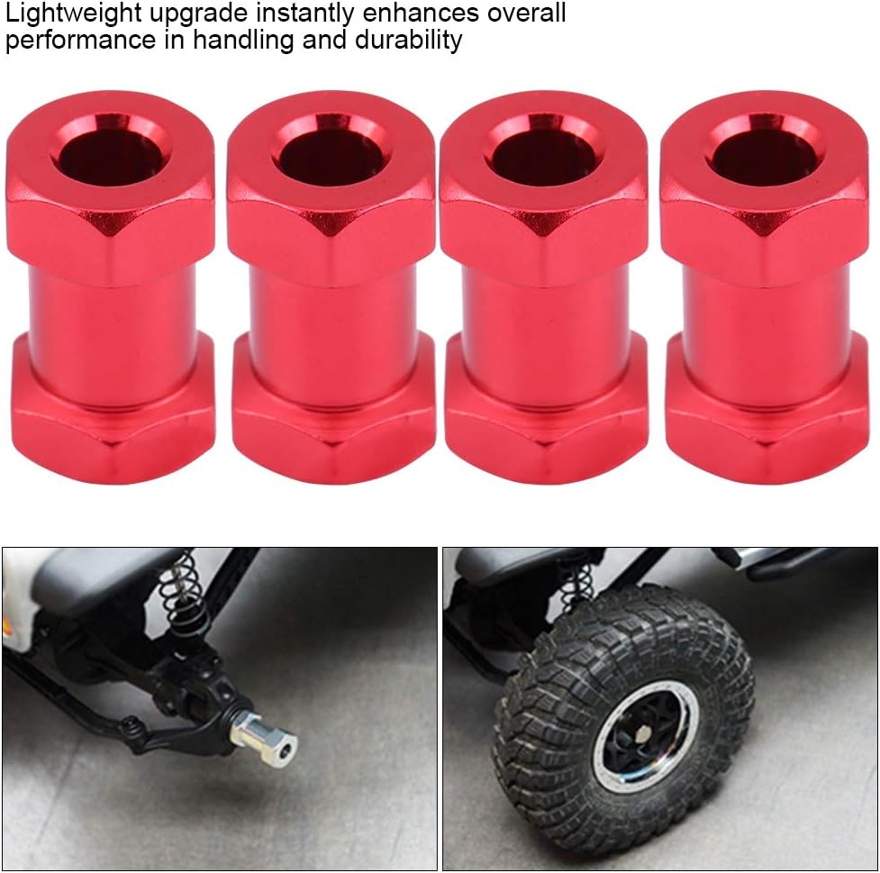 keenso RC Hub Adapter, 12mm RC Hex Wheel Hub Metal Adapter Compatible with D90 AX10 CC01 SCX10 F350 RC Car(20mm -Red) - Image 4