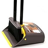 TreeLen Broom with Dustpan Combo Set,Stand up Dust Pans with Long Handle 40"/52" Broom and Dustpan Set for Home Kitchen Shop Indoor Commercial Heady Duty Upright Lobby Dustpan