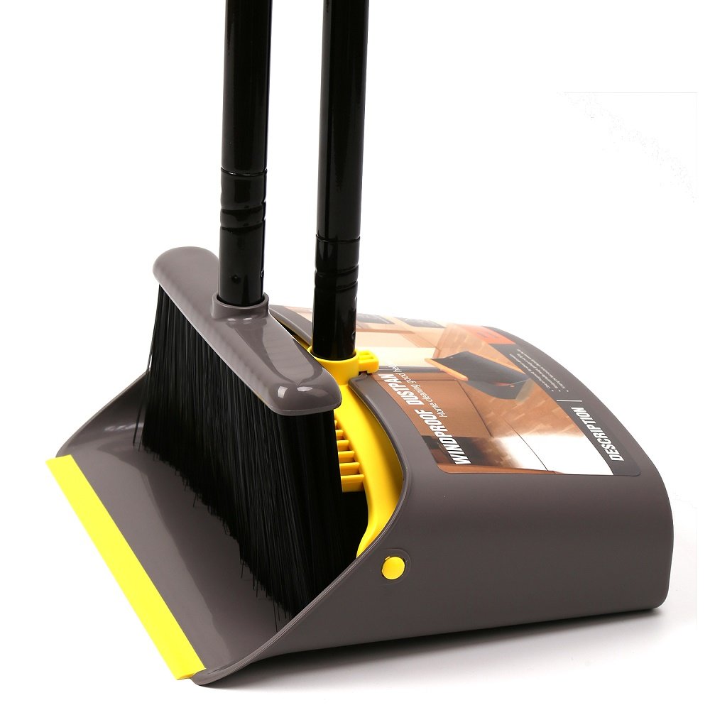 Photo 1 of TreeLen Broom with Dustpan Combo Set,Stand up Dust Pans with Long Handle 40"/52" Broom and Dustpan Set for Home Kitchen Shop Indoor Commercial Heady Duty Upright Lobby Dustpan