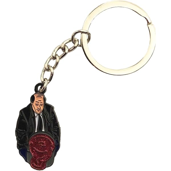 Dwight Schrute Keychain From The Office - 1.4 Inch White Character Keychain - Balanced Co.
