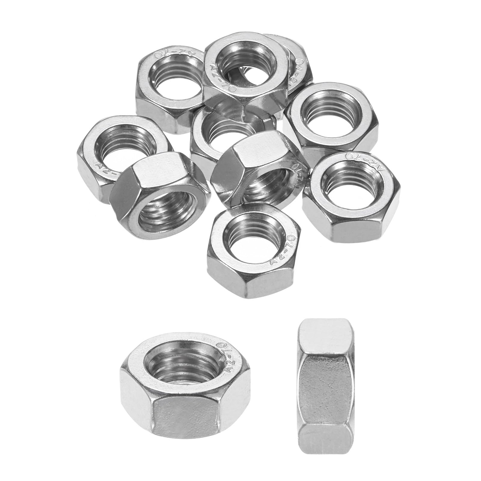 M METERXITY 10-Pack Metric Hex Nuts M14 x 2mm Thread Stainless Steel Hexagon Nut Hex Nut Metric Nuts for Machinery/Automotive/Repair/Industrial